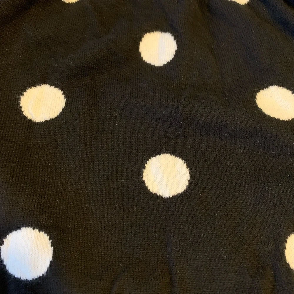 Old Navy Skirt Double Knit Black with White Polka Dots Girls Size Med 8